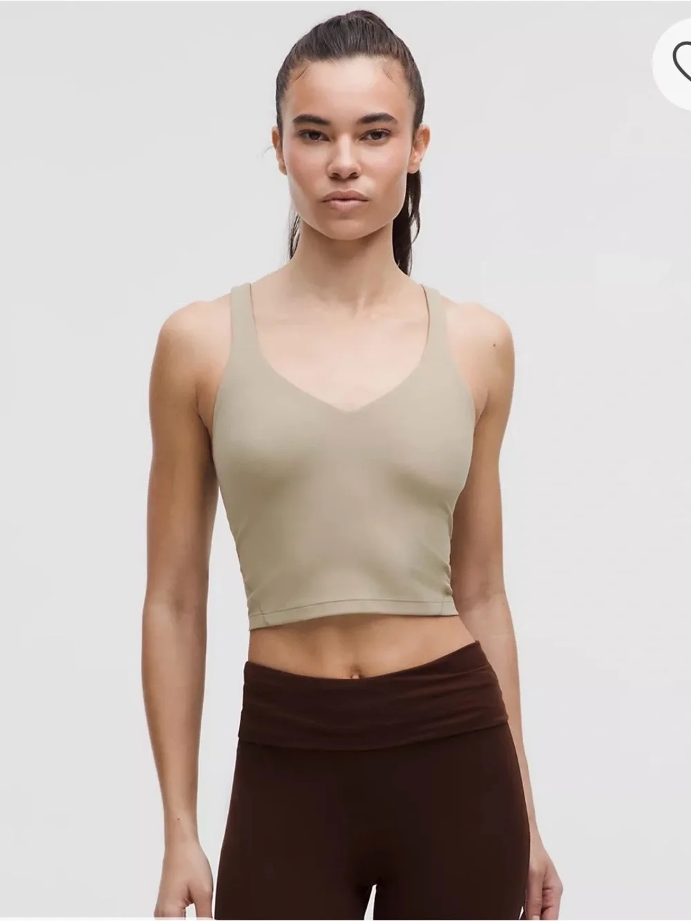 lululemon Align athletica V-Neck Cropped NULU in Taupe